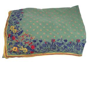 Williams Sonoma French Provencal Forest green  floral rectangle tablecloth106x54